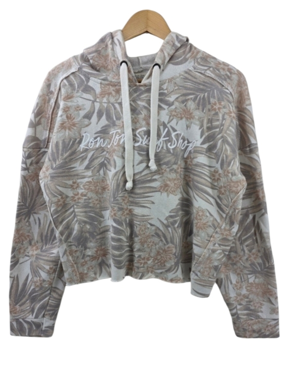Ron Jon Tops - Ron Jon Surf Shop Cropped Tropical Leaf Hoodie Boxy Fit Wome's Size Medium